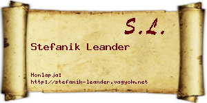Stefanik Leander névjegykártya